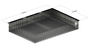 Đèn pha lê áp trần Asfour PL024 mâm inox gương đen âm trần 1400x1000xH200, ống lục giác và hạt pha lê D40 Asfour